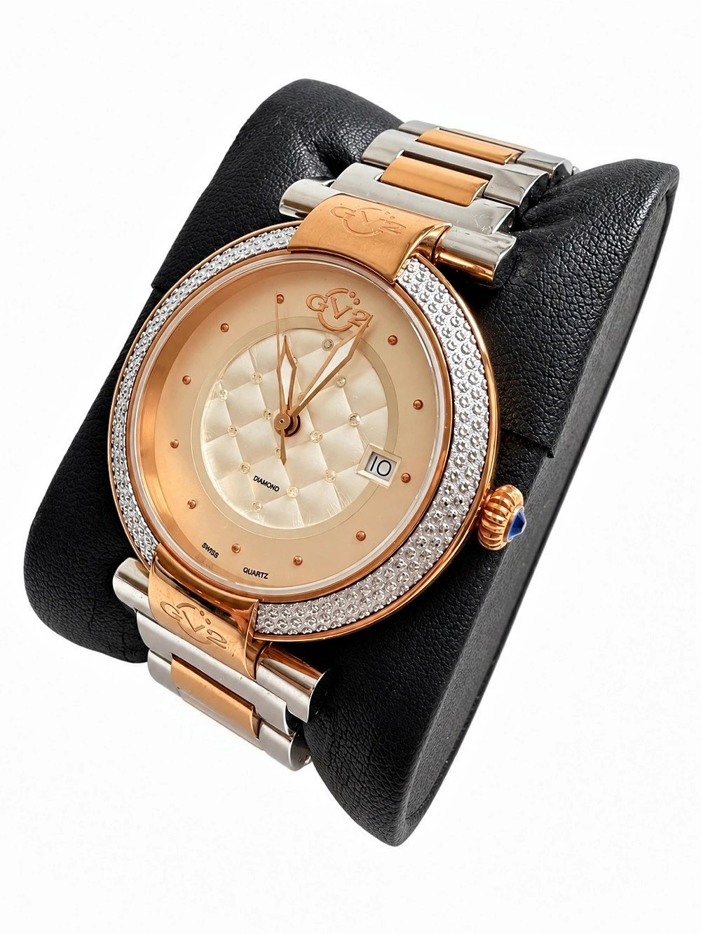 GV2 Model 1505 Two-Tone Crystal Bezel Watch